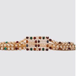Zara pearl bejeweled belt